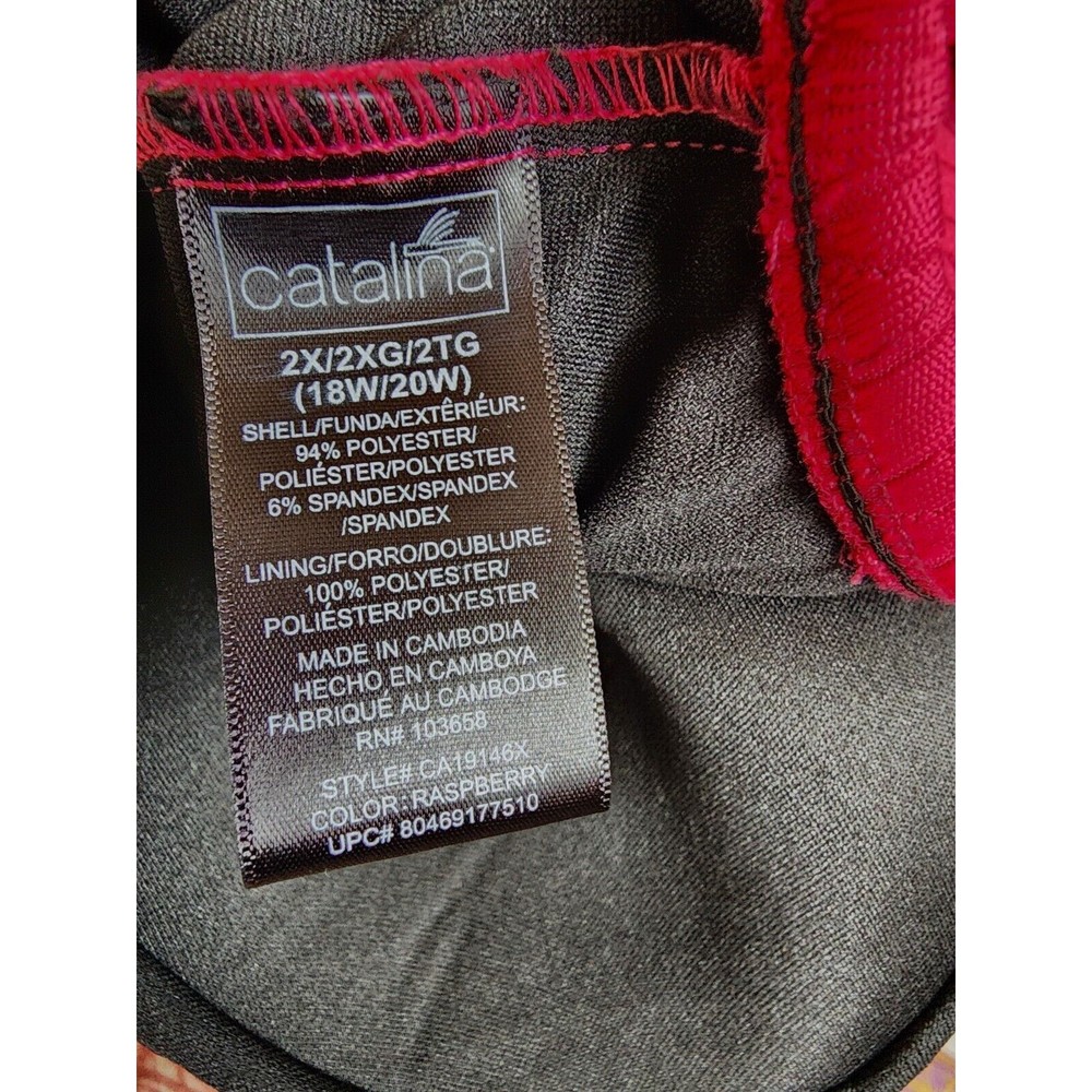 Catalina One Piece Swimsuit Size 2X Raspberry Color - Picture 6 of 7